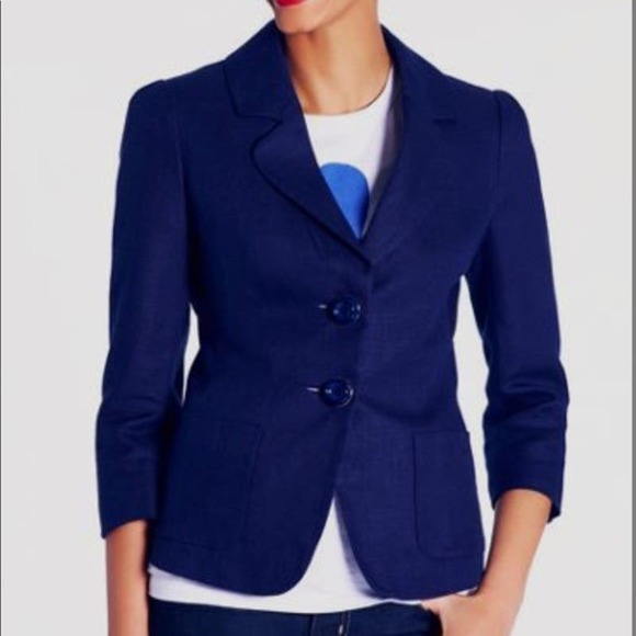 KATE SPADE Tami Linen Jacket Blazer French Blue